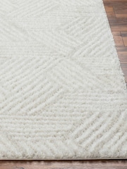 LIVABLISS Ivory Geo Cloudy Shaggy Plush Pile Rug - Image 3 of 8