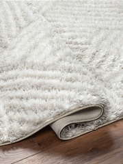 LIVABLISS Ivory Geo Cloudy Shaggy Plush Pile Rug - Image 4 of 8