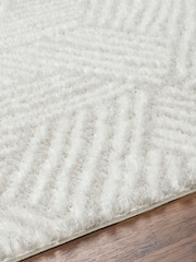 LIVABLISS Ivory Geo Cloudy Shaggy Plush Pile Rug - Image 5 of 8