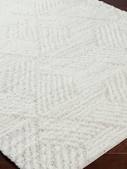 LIVABLISS Ivory Geo Cloudy Shaggy Plush Pile Rug - Image 6 of 8