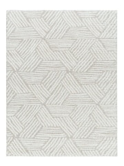 LIVABLISS Ivory Geo Cloudy Shaggy Plush Pile Rug - Image 8 of 8