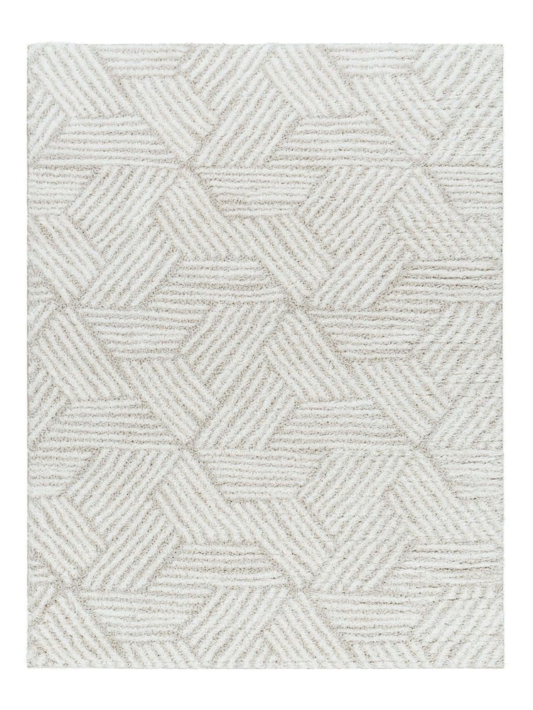 LIVABLISS Ivory Geo Cloudy Shaggy Plush Pile Rug - Image 8 of 8