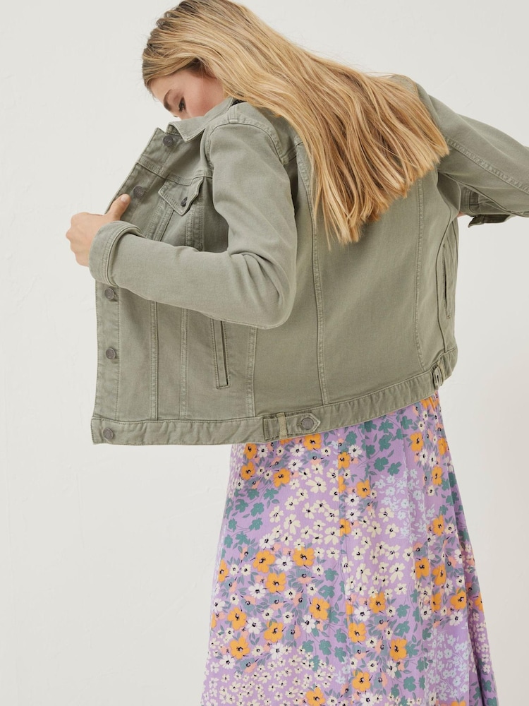 FatFace Green Tasha Denim Jacket - Image 2 of 5 FatFace Green Tasha Denim Jacket - Image 2 of 5