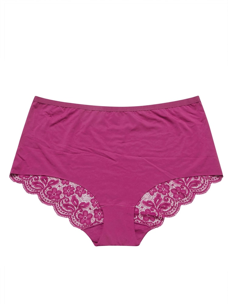 Yours Curve Pink Lace Back Full Briefs 3 Pack - Image 2 of 5