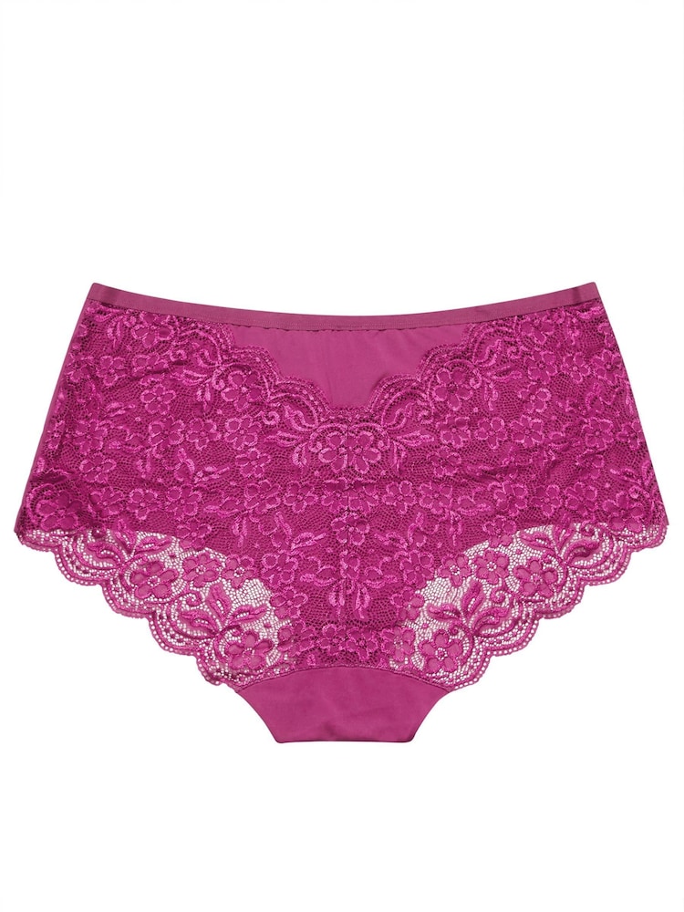 Yours Curve Pink Lace Back Full Briefs 3 Pack - Image 5 of 5