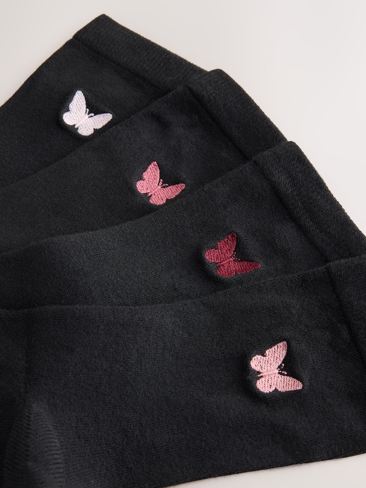 Butterflies Embroidered Motif Ankle Socks 4 Pack - Image 6 of 6 Butterflies Embroidered Motif Ankle Socks 4 Pack - Image 6 of 6