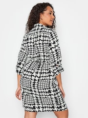 M&Co Black Dogtooth Check Tie Detail Tunic Shirt Dress - Image 2 of 4