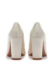 Rainbow Club Cream Wedding Keily Satin Block Heel Bridal Shoes - Image 3 of 4