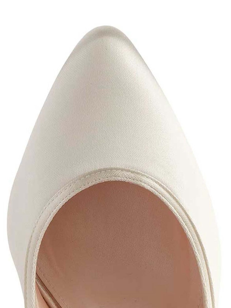 Rainbow Club Cream Wedding Keily Satin Block Heel Bridal Shoes - Image 4 of 4