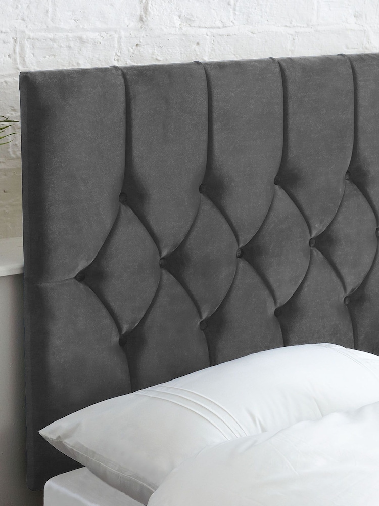 Catherine Lansfield Grey Boutique Velvet Headboard - Image 1 of 2