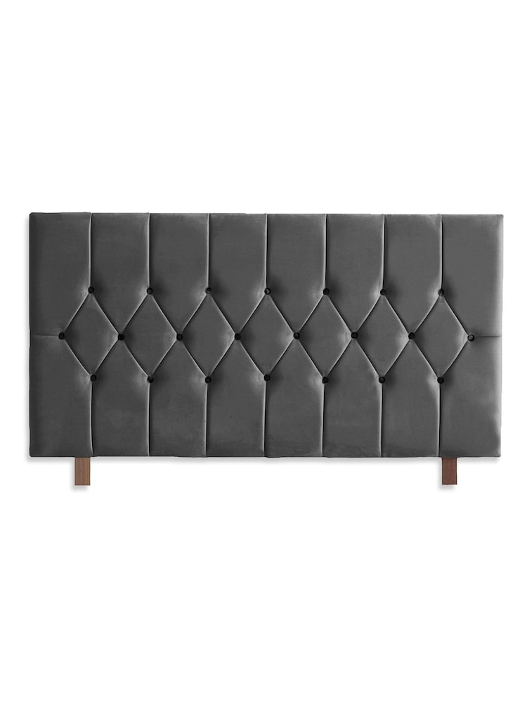Catherine Lansfield Grey Boutique Velvet Headboard - Image 2 of 2
