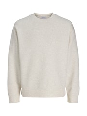 JACK & JONES Off-White Oversized Crew Neck Sweat Top - Image 7 of 7