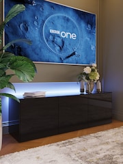 Frank Olsen Black Smart LED Large TV Stand - Image 1 of 10