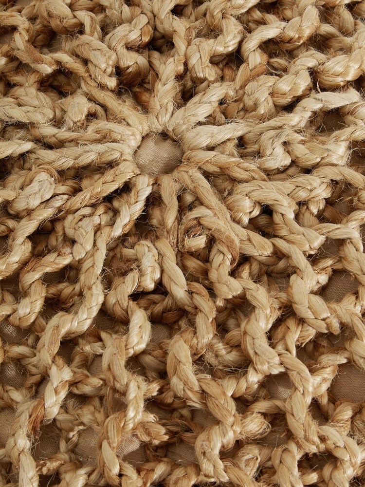 Natural Knitted Jute Pouffe - Image 3 of 3