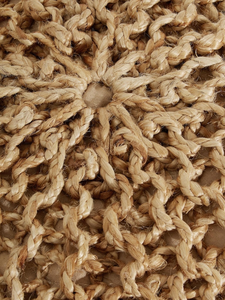 Natural Knitted Jute Pouffe - Image 3 of 3 Natural Knitted Jute Pouffe - Image 3 of 3
