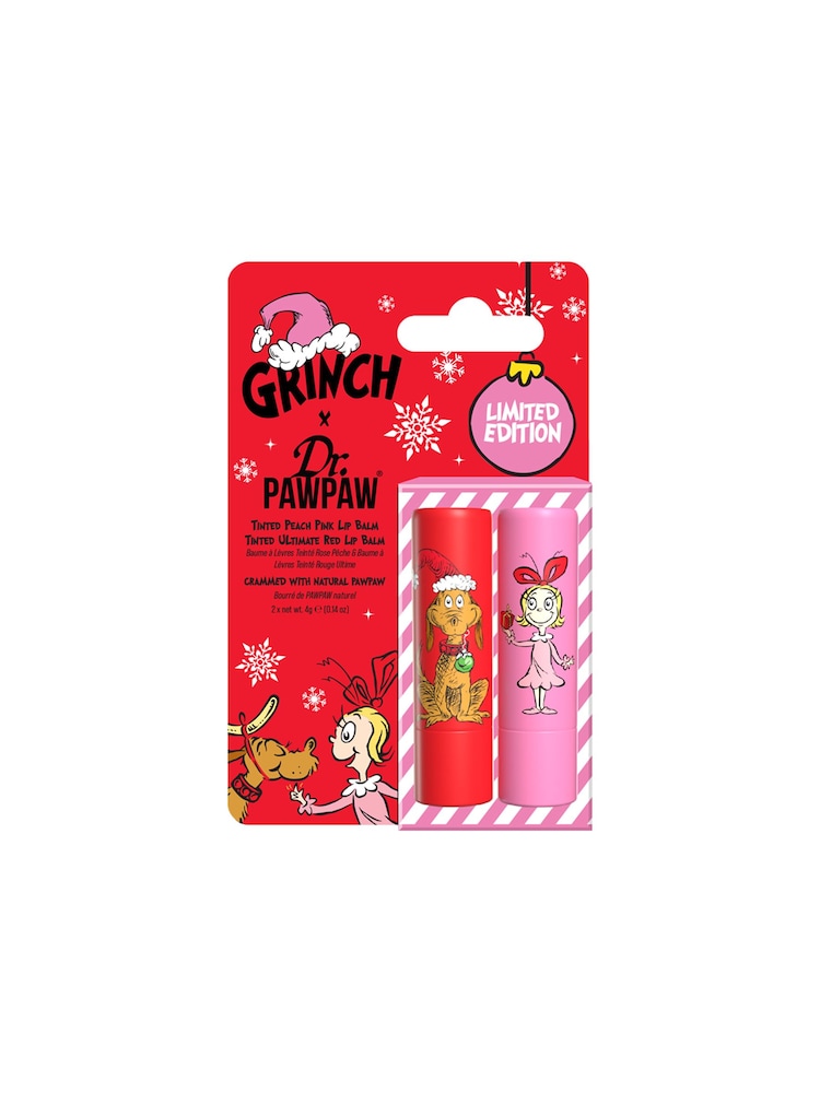 Dr. PAWPAW x The Grinch Peach Pink & Ultimate Red Duo Makeup Gift Set - Image 1 of 3 Dr. PAWPAW x The Grinch Peach Pink & Ultimate Red Duo Makeup Gift Set - Image 1 of 3