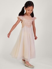 Monsoon Pink Estella Embroidered Dress - Image 1 of 4
