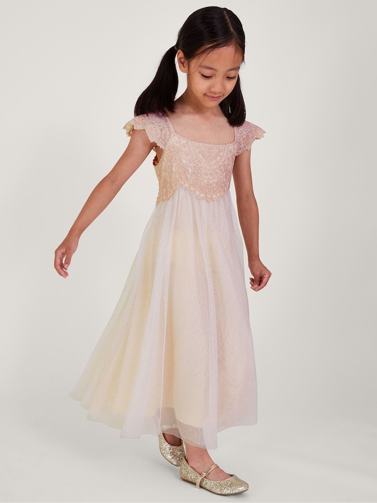 Monsoon Pink Estella Embroidered Dress - Image 1 of 4