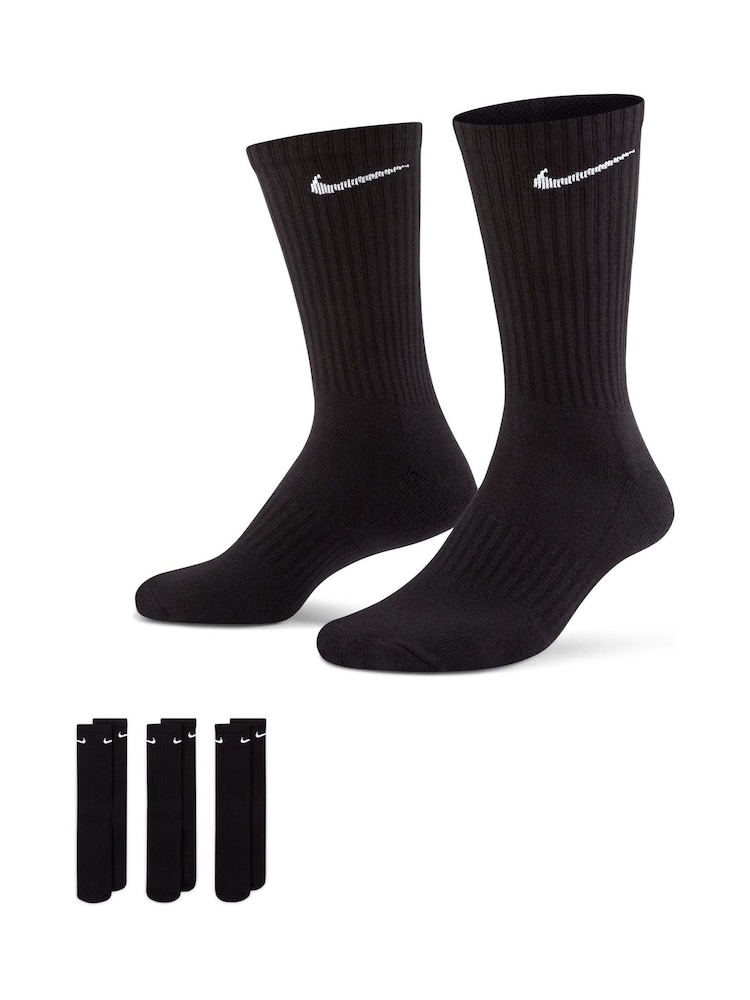 Svart - Crew - Nike Everyday Cushioned Crew Socks 3 Paket - Bild 1 av 4