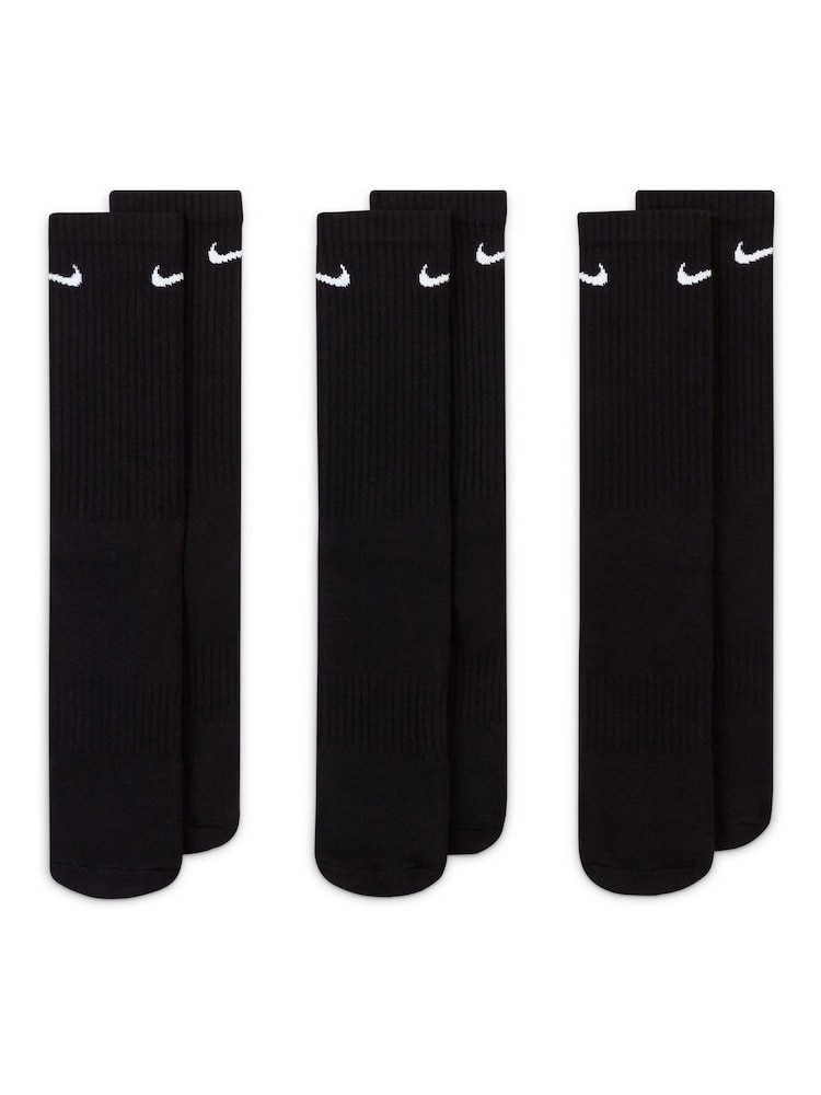 Svart - Crew - Nike Everyday Cushioned Crew Socks 3 Paket - Bild 2 av 4