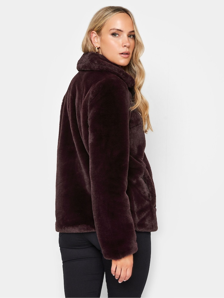 Long Tall Sally Dark Purple Faux Fur Jacket - Image 2 of 4