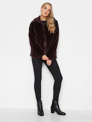 Long Tall Sally Dark Purple Faux Fur Jacket - Image 3 of 4