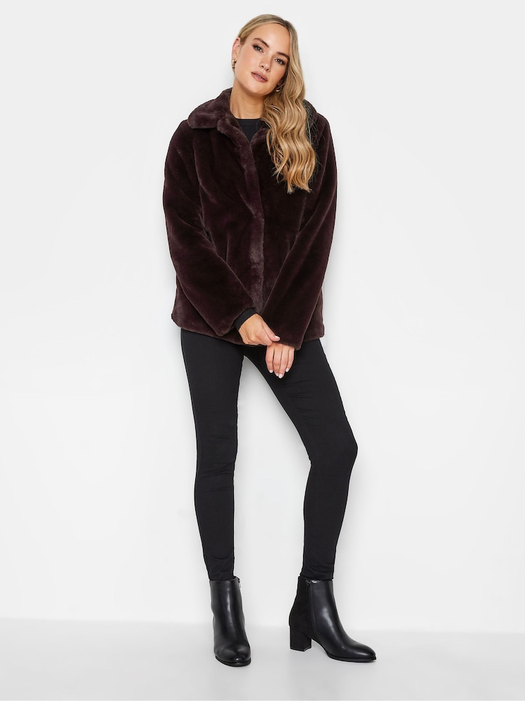 Long Tall Sally Dark Purple Faux Fur Jacket - Image 3 of 4