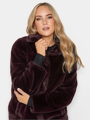 Long Tall Sally Dark Purple Faux Fur Jacket - Image 4 of 4