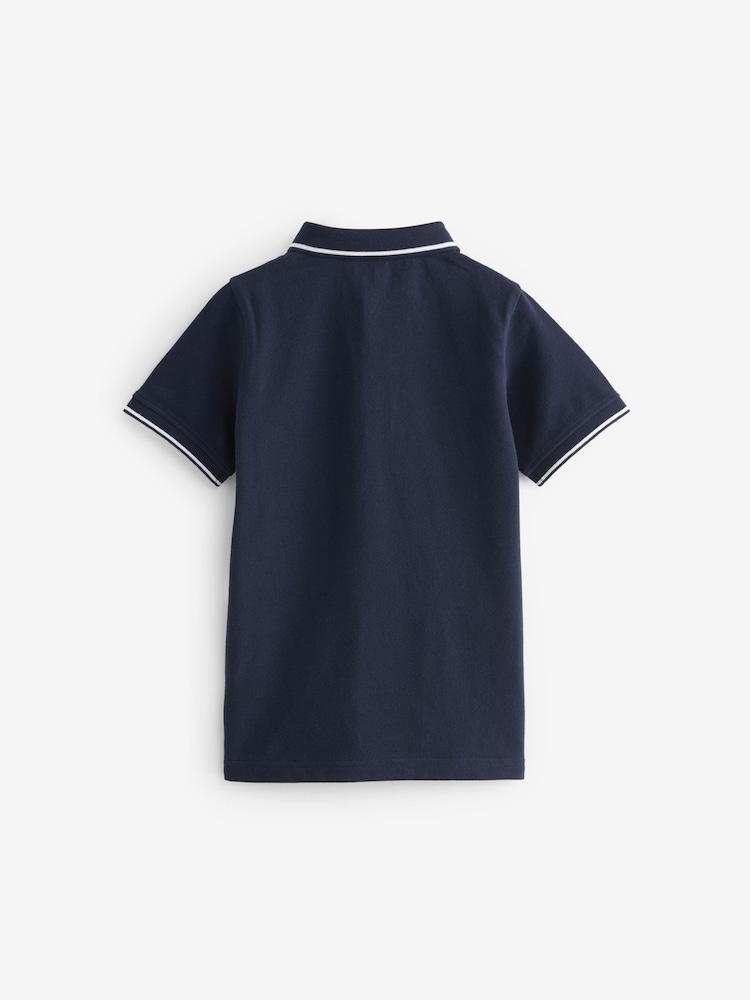 Rdeče-modra - 100% Cotton kratek rokav; s kratkimi rokavi z izrazitim barvnim vzorcem polo majice (3-16yrs) - Slika 2 iz 3