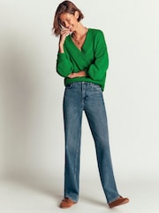 Boden Green Lucy Cotton V-Neck Jumper - Image 3 of 6