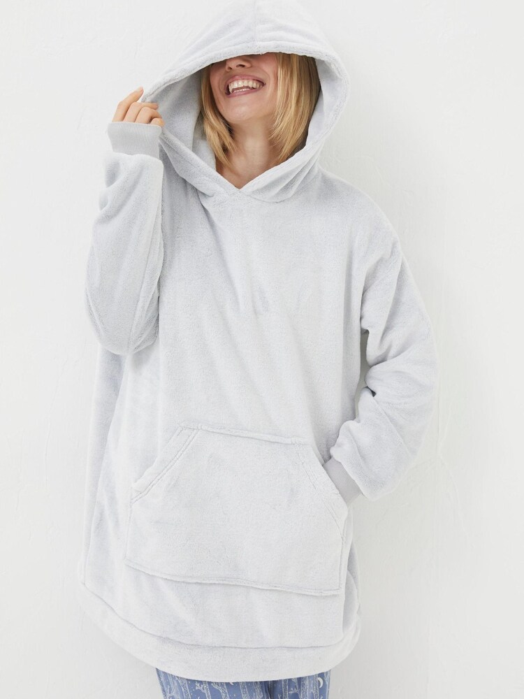 FatFace Grey Coniston Snuggle Longline Hoodie - Image 2 of 6