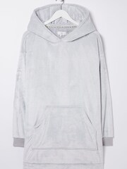 FatFace Grey Coniston Snuggle Longline Hoodie - Image 6 of 6