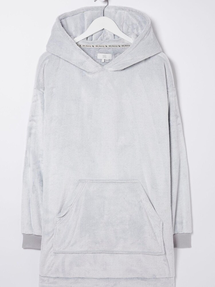 FatFace Grey Coniston Snuggle Longline Hoodie - Image 6 of 6