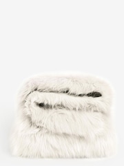 Cream Long Faux Fur Throw - Image 2 of 3