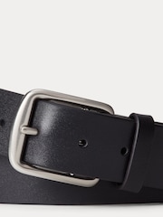 Polo Ralph Lauren Black Saddle Leather Logo Belt - Image 2 of 2