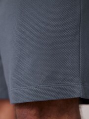 Navy Blue/Grey Texture 100% Cotton Lightweight Joggers Shorts 2 Pack - Image 10 of 14