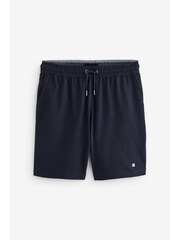 Navy Blue/Grey Texture 100% Cotton Lightweight Joggers Shorts 2 Pack - Image 13 of 14