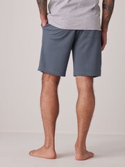 Navy Blue/Grey Texture 100% Cotton Lightweight Joggers Shorts 2 Pack - Image 6 of 14