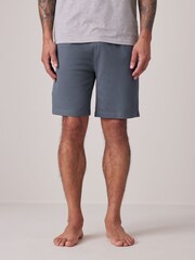 Navy Blue/Grey Texture 100% Cotton Lightweight Joggers Shorts 2 Pack - Image 7 of 14