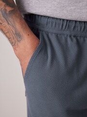 Navy Blue/Grey Texture 100% Cotton Lightweight Joggers Shorts 2 Pack - Image 8 of 14