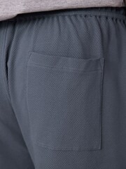 Navy Blue/Grey Texture 100% Cotton Lightweight Joggers Shorts 2 Pack - Image 9 of 14
