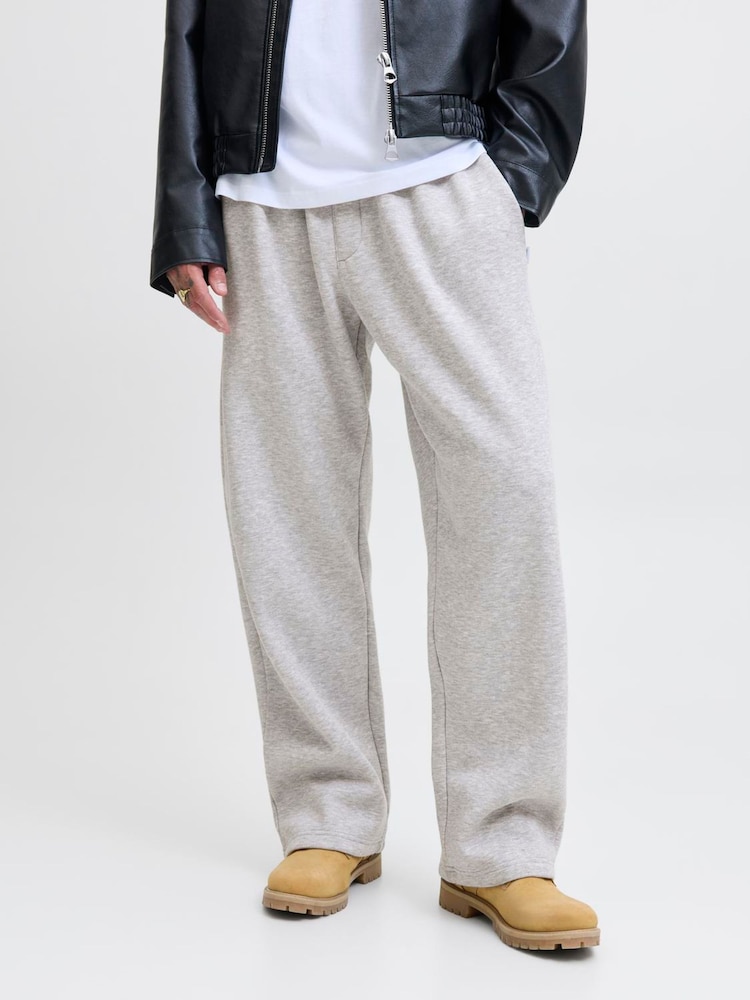 JACK & JONES Grey Bill Wide Fit Sweat Joggers - Image 1 of 5 JACK & JONES Grey Bill Wide Fit Sweat Joggers - Image 1 of 5