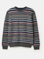 Joules Fair Isle Grey Jumper - Image 1 of 5