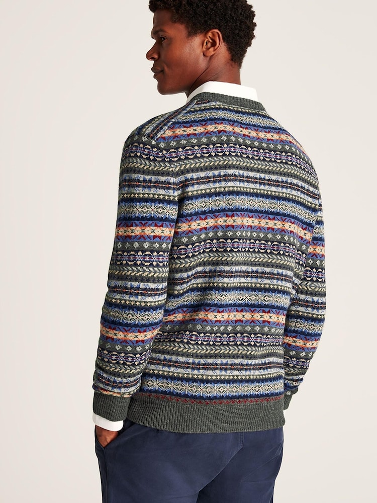 Joules Fair Isle Grey Jumper - Image 2 of 5