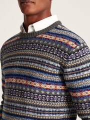 Joules Fair Isle Grey Jumper - Image 3 of 5