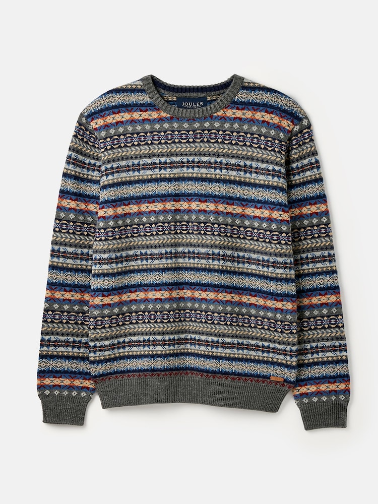 Joules Fair Isle Grey Jumper - Image 2 of 6 Joules Fair Isle Grey Jumper - Image 2 of 6