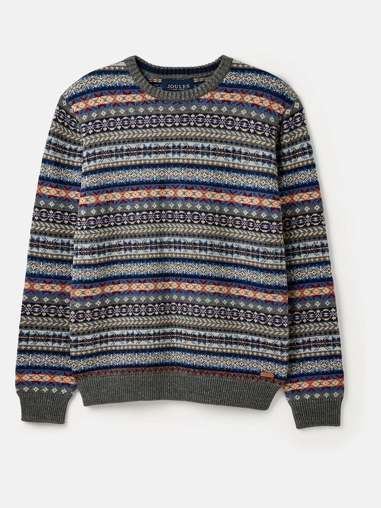 Joules Fair Isle Grey Jumper - Image 5 of 5