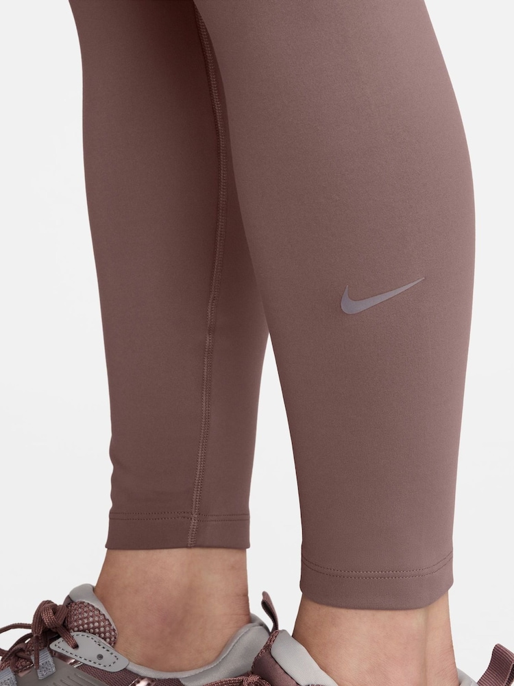 Nike Brown Dri-FIT One High Waisted Leggings - Image 7 of 9