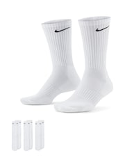 Nike White Crew Everyday Cushioned Crew Socks 3 Pack - Image 1 of 3