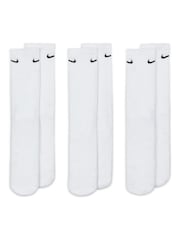 Nike White Crew Everyday Cushioned Crew Socks 3 Pack - Image 2 of 3
